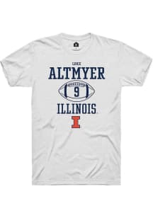 Luke Altmyer  Illinois Fighting Illini White Rally NIL Sport Icon Short Sleeve T Shirt