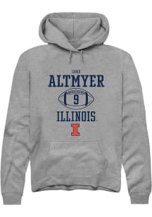 Luke Altmyer  Rally Illinois Fighting Illini Mens Graphite NIL Sport Icon Long Sleeve Hoodie