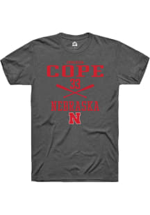Emmerson Cope  Nebraska Cornhuskers Dark Grey Rally NIL Sport Icon Short Sleeve T Shirt