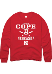 Emmerson Cope  Rally Nebraska Cornhuskers Mens Red NIL Sport Icon Long Sleeve Crew Sweatshirt