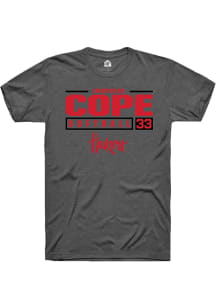 Emmerson Cope  Nebraska Cornhuskers Dark Grey Rally NIL Stacked Box Short Sleeve T Shirt
