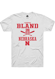 Samantha Bland  Nebraska Cornhuskers White Rally NIL Sport Icon Short Sleeve T Shirt