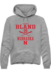 Samantha Bland  Rally Nebraska Cornhuskers Mens Graphite NIL Sport Icon Long Sleeve Hoodie