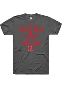 Samantha Bland  Nebraska Cornhuskers Dark Grey Rally NIL Sport Icon Short Sleeve T Shirt