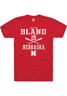 Samantha Bland  Nebraska Cornhuskers Red Rally NIL Sport Icon Short Sleeve T Shirt