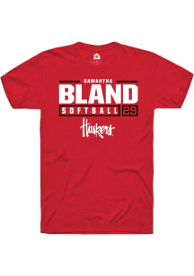 Samantha Bland  Nebraska Cornhuskers Red Rally NIL Stacked Box Short Sleeve T Shirt