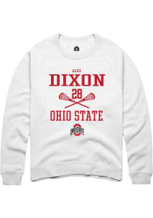 Alex Dixon  Rally Ohio State Buckeyes Mens White NIL Sport Icon Long Sleeve Crew Sweatshirt