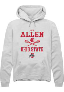 Jack Allen  Rally Ohio State Buckeyes Mens White NIL Sport Icon Long Sleeve Hoodie
