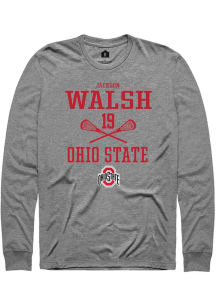 Jackson Walsh  Ohio State Buckeyes Graphite Rally NIL Sport Icon Long Sleeve T Shirt