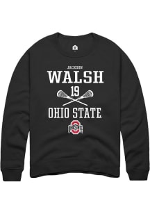 Jackson Walsh  Rally Ohio State Buckeyes Mens Black NIL Sport Icon Long Sleeve Crew Sweatshirt