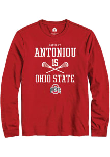 Zachary Antoniou  Ohio State Buckeyes Red Rally NIL Sport Icon Long Sleeve T Shirt
