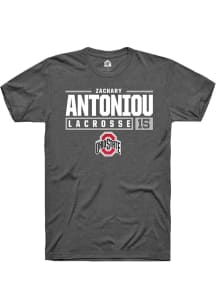 Zachary Antoniou  Ohio State Buckeyes Dark Grey Rally NIL Stacked Box Short Sleeve T Shirt