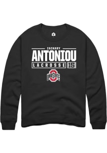Zachary Antoniou  Rally Ohio State Buckeyes Mens Black NIL Stacked Box Long Sleeve Crew Sweatshirt
