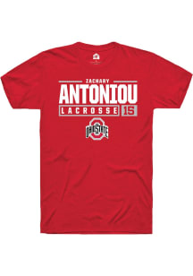 Zachary Antoniou  Ohio State Buckeyes Red Rally NIL Stacked Box Short Sleeve T Shirt