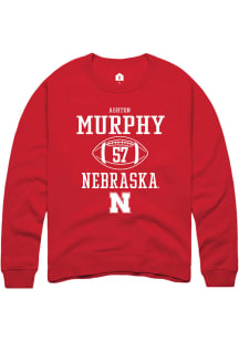 Ashton Murphy  Rally Nebraska Cornhuskers Mens Red NIL Sport Icon Long Sleeve Crew Sweatshirt
