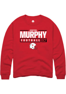 Ashton Murphy  Rally Nebraska Cornhuskers Mens Red NIL Stacked Box Long Sleeve Crew Sweatshirt
