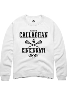 Camryn Callaghan  Rally Cincinnati Bearcats Mens White NIL Sport Icon Long Sleeve Crew Sweatshirt