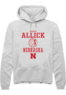 Rebekah Allick  Rally Nebraska Cornhuskers Mens White NIL Sport Icon Long Sleeve Hoodie