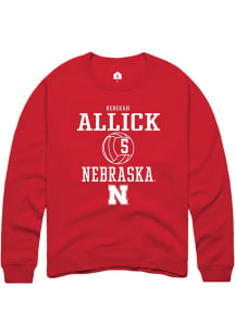 Rebekah Allick  Rally Nebraska Cornhuskers Mens Red NIL Sport Icon Long Sleeve Crew Sweatshirt