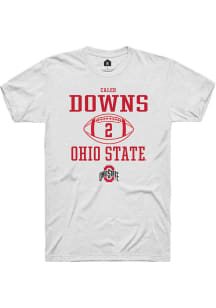 Caleb Downs  Ohio State Buckeyes White Rally NIL Sport Icon Short Sleeve T Shirt