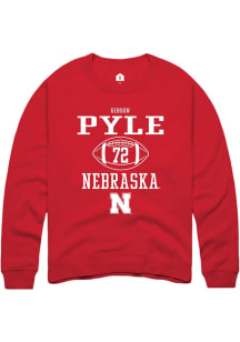 Gibson Pyle  Rally Nebraska Cornhuskers Mens Red NIL Sport Icon Long Sleeve Crew Sweatshirt