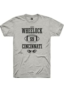 Jake Wheelock  Cincinnati Bearcats Ash Rally NIL Sport Icon Short Sleeve T Shirt