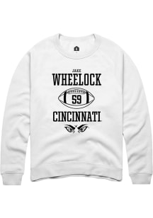 Jake Wheelock  Rally Cincinnati Bearcats Mens White NIL Sport Icon Long Sleeve Crew Sweatshirt