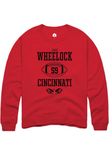 Jake Wheelock  Rally Cincinnati Bearcats Mens Red NIL Sport Icon Long Sleeve Crew Sweatshirt