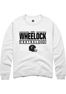 Jake Wheelock  Rally Cincinnati Bearcats Mens White NIL Stacked Box Long Sleeve Crew Sweatshirt