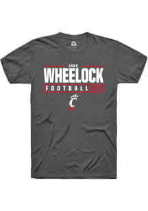 Jake Wheelock  Cincinnati Bearcats Dark Grey Rally NIL Stacked Box Short Sleeve T Shirt