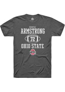 Deontae Armstrong  Ohio State Buckeyes Dark Grey Rally NIL Sport Icon Short Sleeve T Shirt