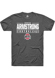 Deontae Armstrong  Ohio State Buckeyes Dark Grey Rally NIL Stacked Box Short Sleeve T Shirt