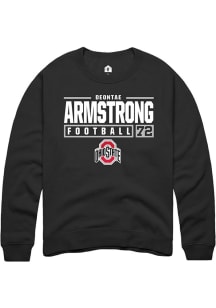 Deontae Armstrong  Rally Ohio State Buckeyes Mens Black NIL Stacked Box Long Sleeve Crew Sweatshir..