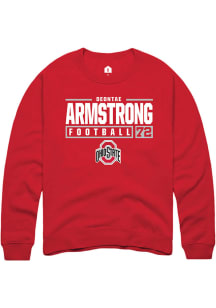 Deontae Armstrong  Rally Ohio State Buckeyes Mens Red NIL Stacked Box Long Sleeve Crew Sweatshirt