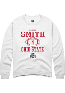 Jeremiah Smith  Rally Ohio State Buckeyes Mens White NIL Sport Icon Long Sleeve Crew Sweatshirt