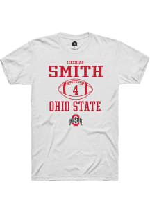 Jeremiah Smith  Ohio State Buckeyes White Rally NIL Sport Icon Short Sleeve T Shirt