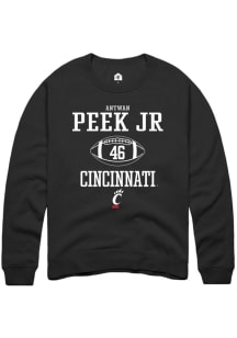 Antwan Peek Jr.  Rally Cincinnati Bearcats Mens Black NIL Sport Icon Long Sleeve Crew Sweatshirt