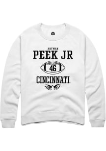 Antwan Peek Jr.  Rally Cincinnati Bearcats Mens White NIL Sport Icon Long Sleeve Crew Sweatshirt