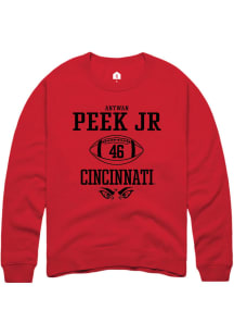 Antwan Peek Jr.  Rally Cincinnati Bearcats Mens Red NIL Sport Icon Long Sleeve Crew Sweatshirt