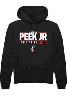 Antwan Peek Jr.  Rally Cincinnati Bearcats Mens Black NIL Stacked Box Long Sleeve Hoodie