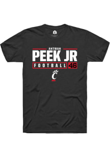 Antwan Peek Jr.  Cincinnati Bearcats Black Rally NIL Stacked Box Short Sleeve T Shirt