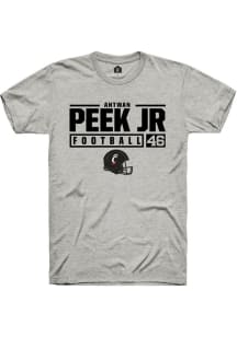 Antwan Peek Jr.  Cincinnati Bearcats Ash Rally NIL Stacked Box Short Sleeve T Shirt