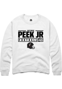 Antwan Peek Jr.  Rally Cincinnati Bearcats Mens White NIL Stacked Box Long Sleeve Crew Sweatshirt