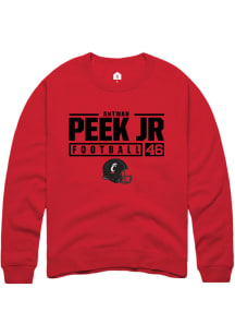 Antwan Peek Jr.  Rally Cincinnati Bearcats Mens Red NIL Stacked Box Long Sleeve Crew Sweatshirt
