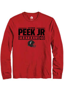 Antwan Peek Jr.  Cincinnati Bearcats Red Rally NIL Stacked Box Long Sleeve T Shirt