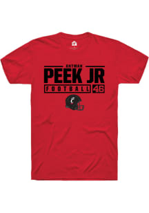 Antwan Peek Jr.  Cincinnati Bearcats Red Rally NIL Stacked Box Short Sleeve T Shirt