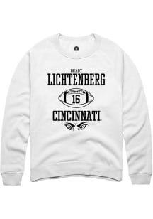 Brady Lichtenberg  Rally Cincinnati Bearcats Mens White NIL Sport Icon Long Sleeve Crew Sweatshirt