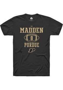 Cj Madden  Purdue Boilermakers Black Rally NIL Sport Icon Short Sleeve T Shirt