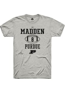 Cj Madden  Purdue Boilermakers Ash Rally NIL Sport Icon Short Sleeve T Shirt