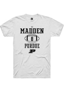 Cj Madden  Purdue Boilermakers White Rally NIL Sport Icon Short Sleeve T Shirt